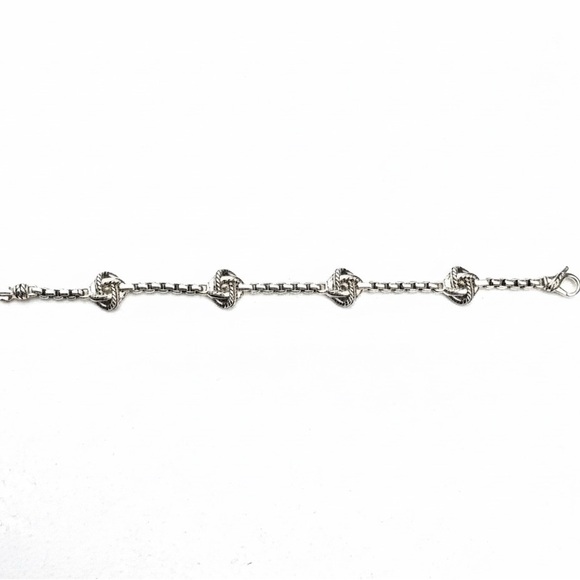 JAI Sterling Silver Box Chain Station Bracelet with Gemstone Accents (NEW) - Picture 5 of 6